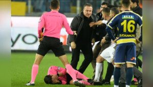 Ex Turkish football club president who punched referee is handed lifetime ban
