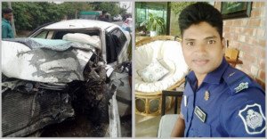 SI killed as private car loses control in Sunamganj