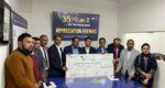 London Bangla Press Club handed over a check of Tk 35 Lac to ” Sylhet War Memorial Garden.