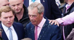 Farage has drink thrown over him at campaign launch