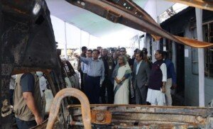 PM Sheikh Hasina witnesses damages at Setu Bhaban