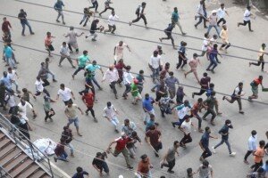 Police, protesters clash in Sylhet, one bullet-hit