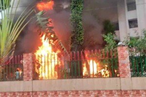 Several govt establishments, houses of AL leaders attacked, torched in Sylhet