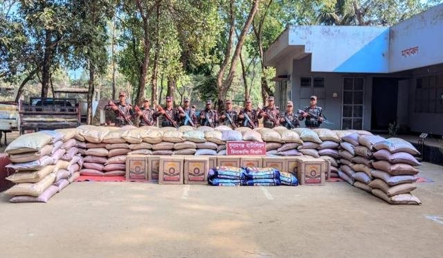 Huge smuggled goods seized in Sunamganj