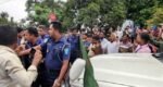 Stone workers surround two advisers’ cars in Jaflong