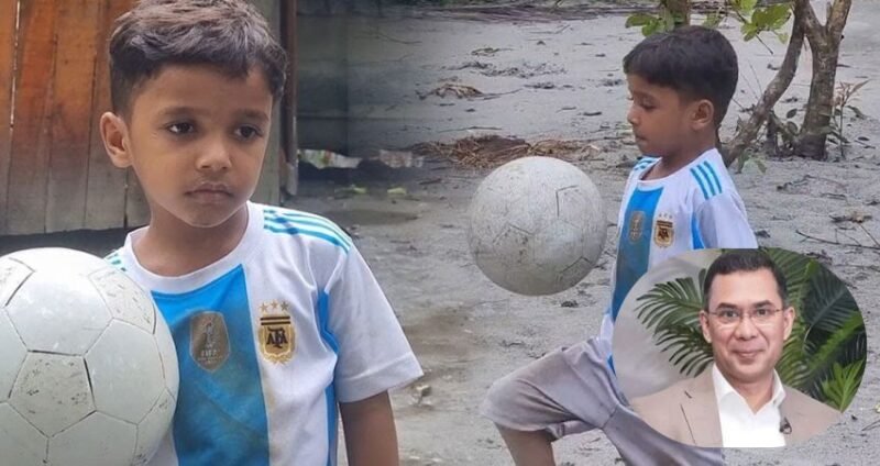 Tarique Rahman stands by young football talent Sohan