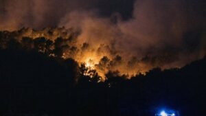 Wildfire in southern France slows overnight but continues to threaten villages