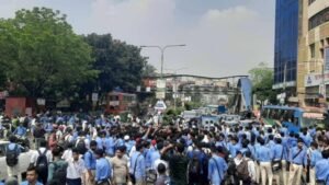 Students block Farmgate for safer roads