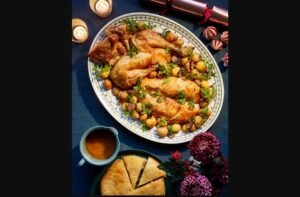 Matthew Ryle’s Christmas roast capon with chestnuts, buttery pommes Anna, and twice-baked cheese souffle – recipe