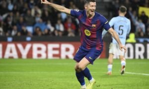 Lewandowski hat-trick inspires Barcelona to 4-2 win over Celta Vigo as Real Madrid held by Rayo