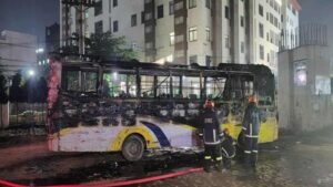 Alif Paribahan bus torches in Savar, driver sustains injuries