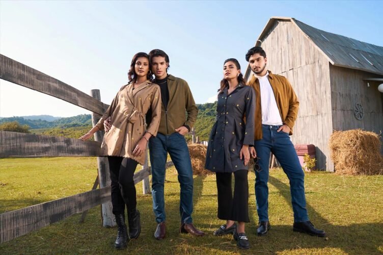 Trendy wardrobe in winter