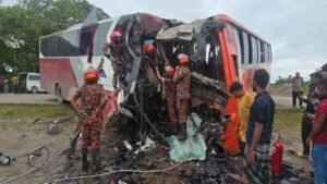 Two killed, 10 injured in head-on bus crash in Sylhet