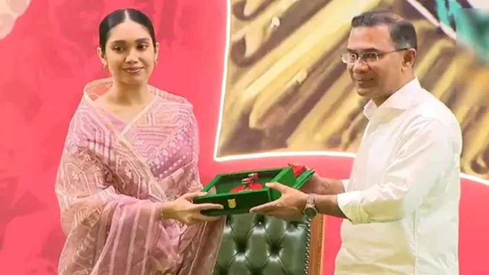 Zaima receives Khaleda’s posthumous Independence Award
