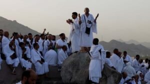 Pilgrims pray on Mount Arafat as hajj reaches peak