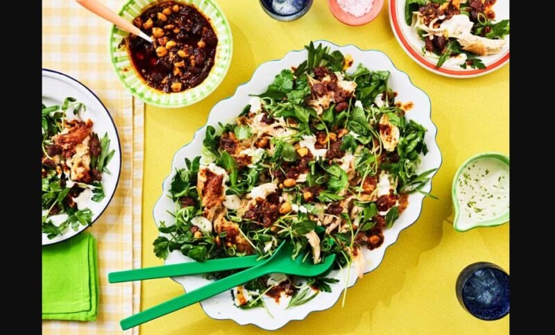Vadouvan coronation chicken salad with lime yoghurt