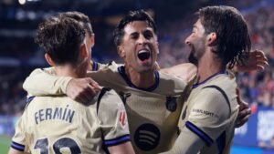 Barcelona close on LaLiga title with late win at Osasuna