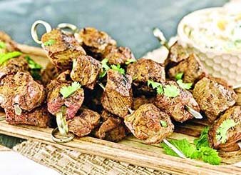Beef Tikka with Pineapple Coconut Raita