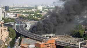 Electric bus destroyed in west London depot fire