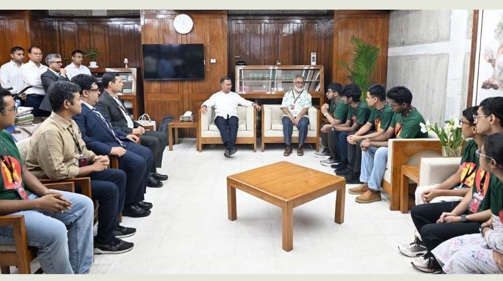 Int’l Olympiad Association Gold medal-winning students call on PM Tarique Rahman