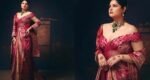 ‘Wanted to wear sindoori red’: Anshula Kapoor wows in custom Banarasi corseted creation at wedding reception