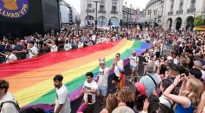 Tens of thousands march in London for annual Pride parade