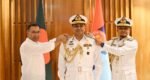 PM Tarique Rahman pins vice admiral rank badge on new navy chief