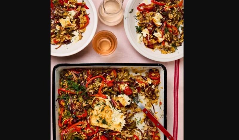 Meera Sodha’s recipe for roasted Greek salad with orzo