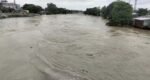 Khoai River flowing above danger level