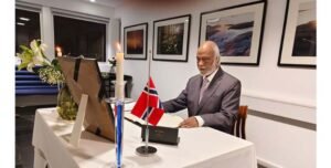 Bangladesh local government minister signs condolence book over death of Norway’s king Harald V